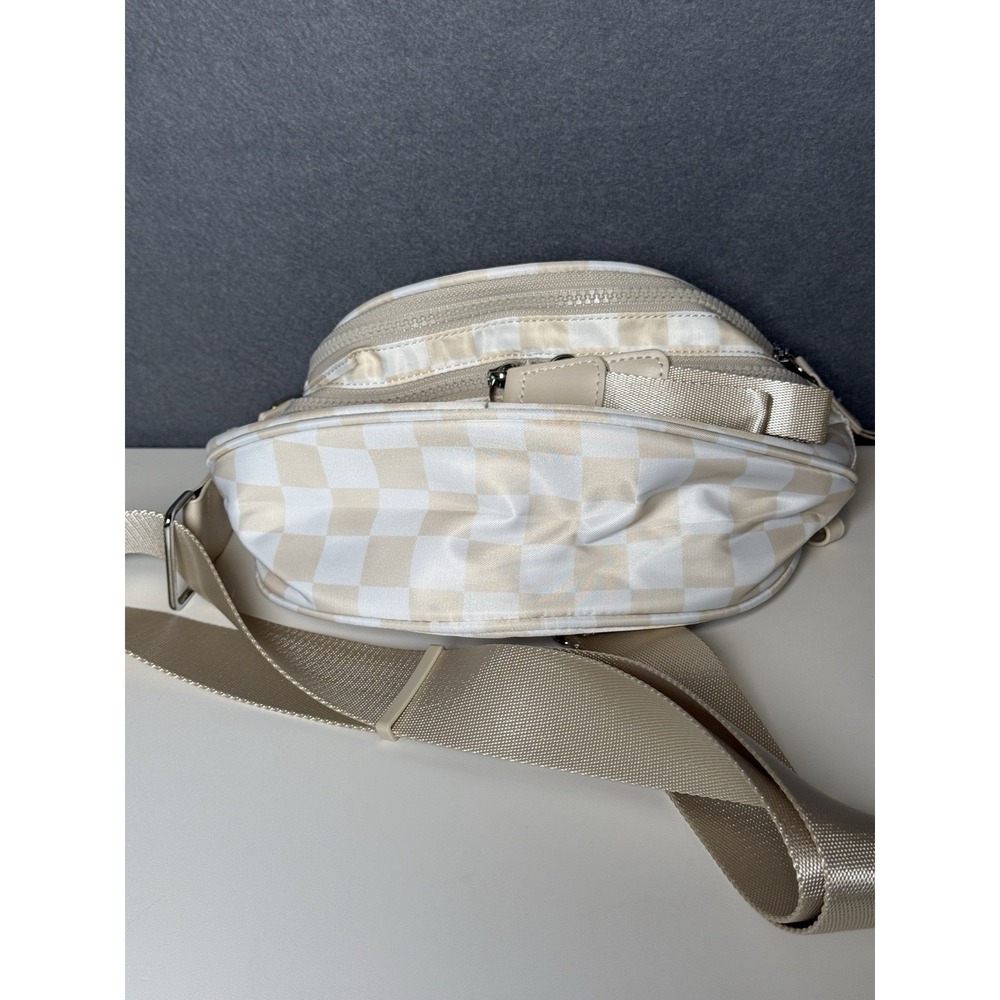 Iris & Rainbow Mini Best Version Crossbody Bum Bag Purse Tan Checkered - Picture 6 of 6